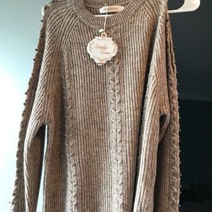 Open shoulder sweater